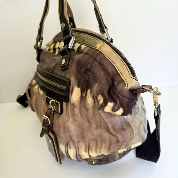 L.A.M.B Gwen Stefani Leather Tie Dye Y2K Millenial Shoulder Hobo Bag Vintage - Picture 4 of 9